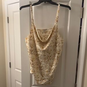 Skies Are Blue Floral Camisole in Cream and Gold